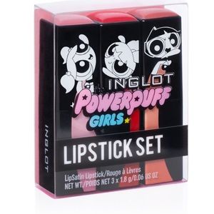 INGLOT x The Powerpuff Girls LipSatin Lipstick Set Brand New